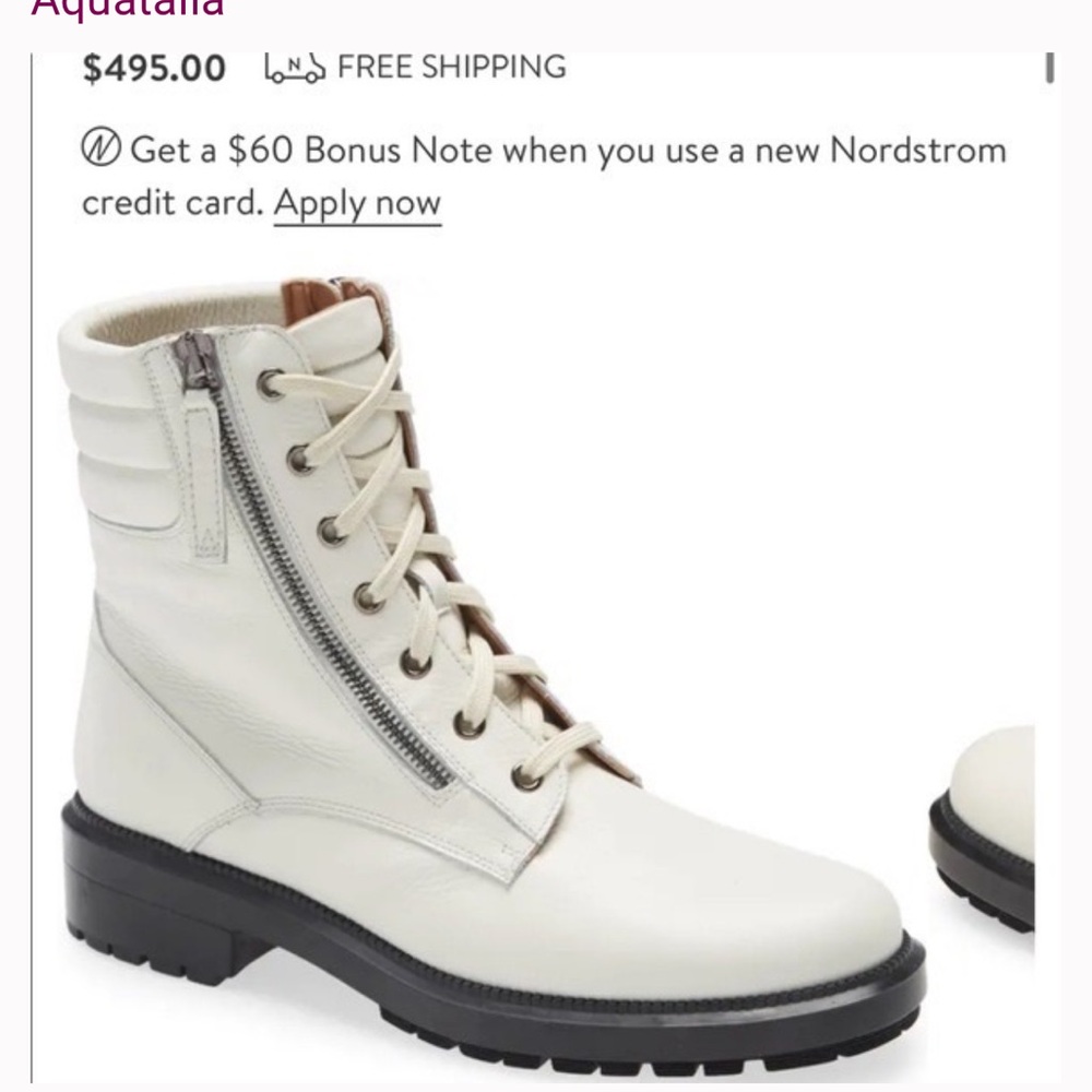 Aquatalia Women's Off-White Combat Boots
